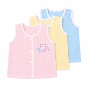 Cotton open button half sleeves