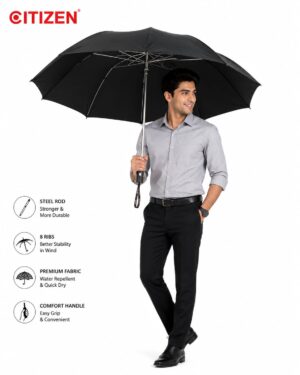Citizen Black 24*8 Jumbo Black Umbrella