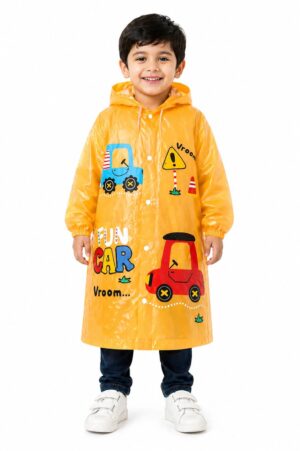 Kids Cartoon Print Long Raincoat