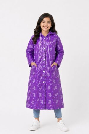 Rain Fighter Girls Long Waterproof Raincoat