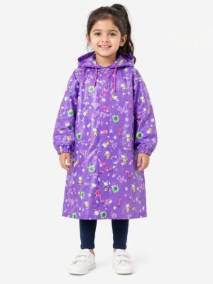 Water Fighter Cartoon Print Waterproof Raincoat for Play Group Kids